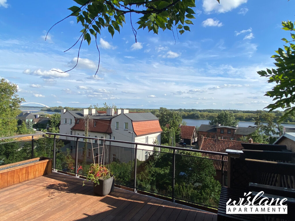 Apartamenty Wiślane w Toruniu Apartament Nr 6 - widok z tarasu